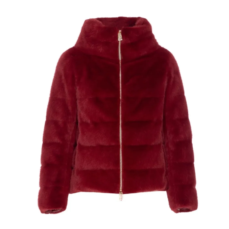 Herno  Quilted Puffer Jacket With High Collar Red