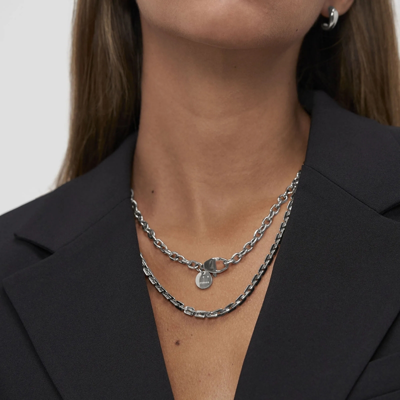 Copenhagen Mittellange Halskette Edelstahl Basic Chains silber(Image 6)