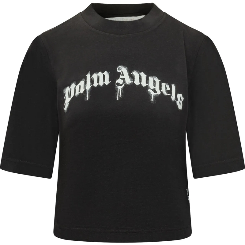 Palm Angels T-Shirt T-shirt Curved Logo Boxy schwarz