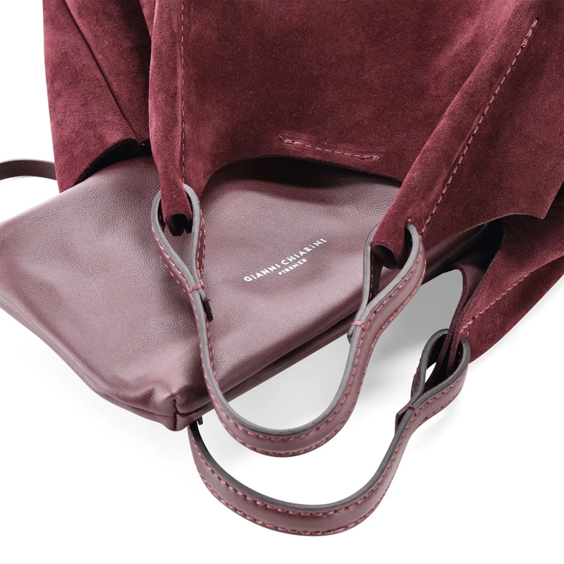 Gianni Chiarini Sac à bandoulière Tasche Dua aus Veloursleder rot(Image 5)