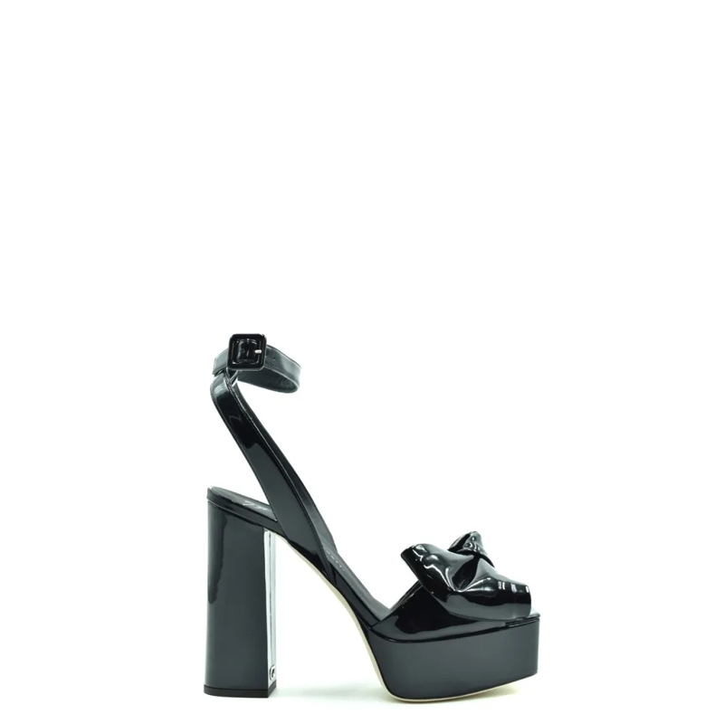 Giuseppe Zanotti Sandalen Glossy Black Patent Heel Sandals Black