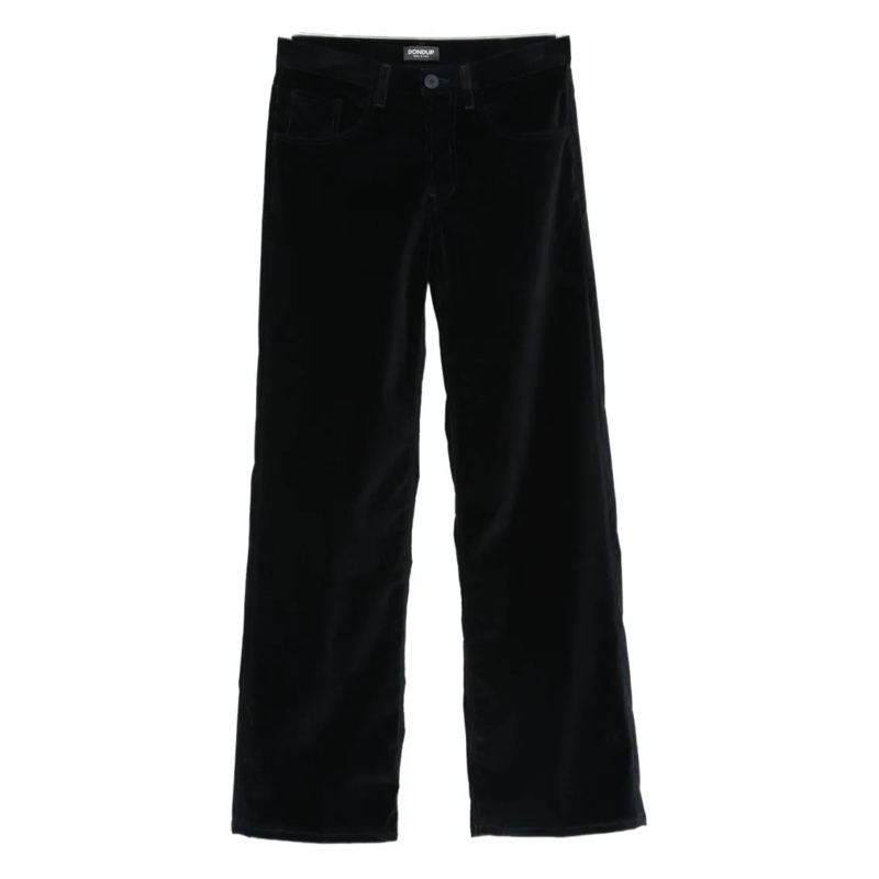 Dondup Jeans Wide-Leg Corduroy Pants With Classic Five-Pocket D Black