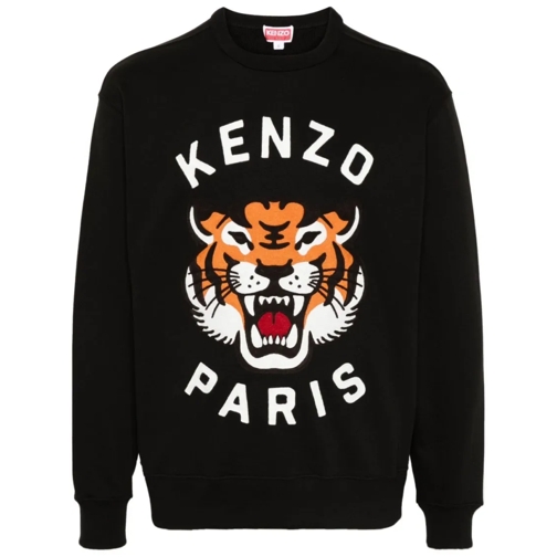 Kenzo Sweatshirts Black Cotton Lucky Tiger Sweatshirt Black