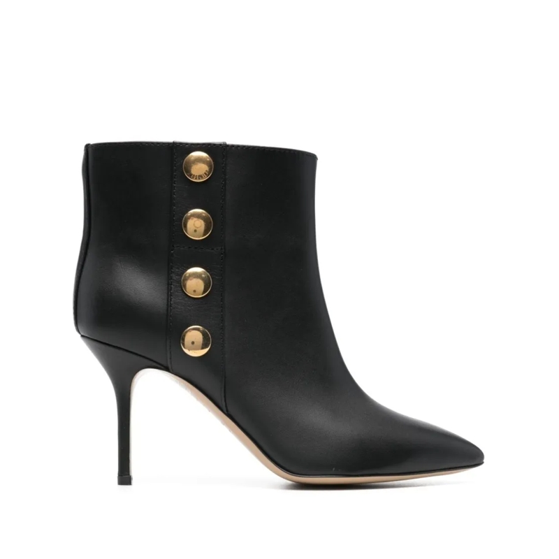 Moschino Laarzen Ankle-Length Black Calf Leather Boots Black