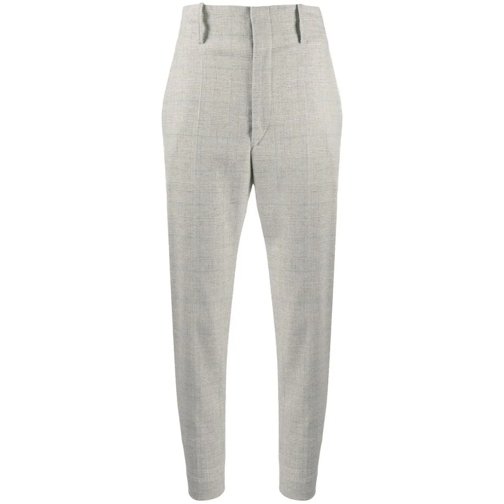 Etoile Isabel Marant  Checkered Tailored Trousers Grey