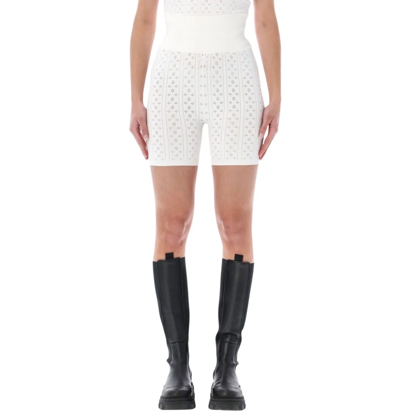 J.W.Anderson Casual Shorts Pointelle Knit Shorts With Wide Waistband White