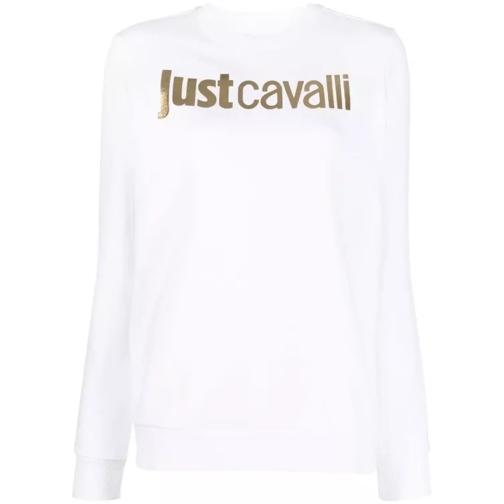 Just Cavalli White Cotton Sweater White Sweatshirts