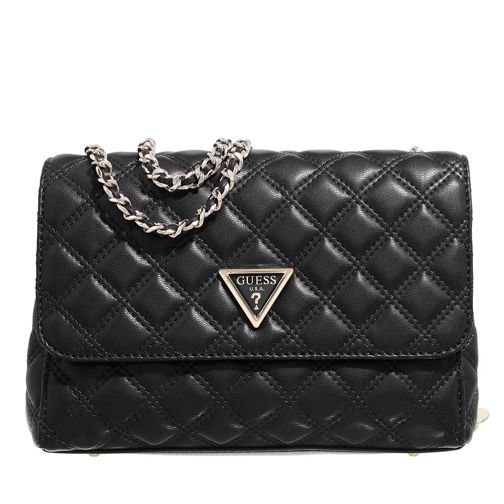 Guess Giully 2 Cmprtmnt Cnvrtble Flp Black Shoulder Bag