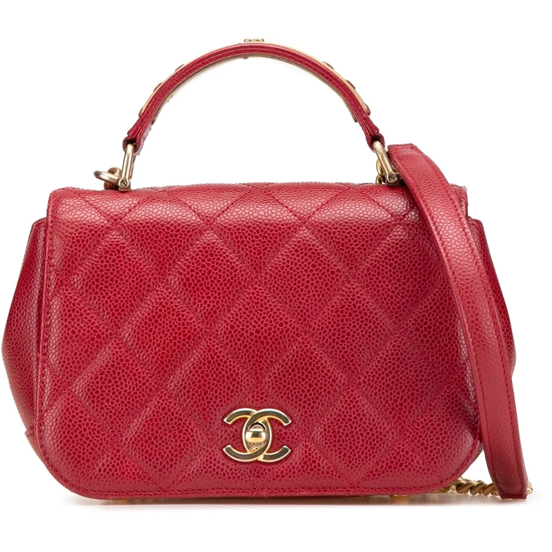 Chanel Sac à bandoulière Mini Quilted Caviar Carry Around Flap rot