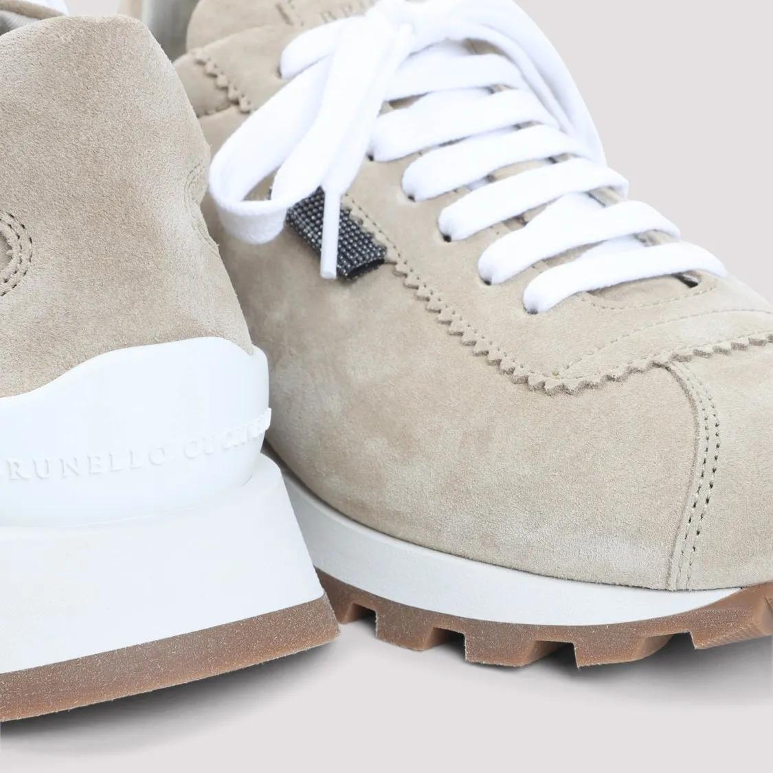 Thumbnail - Brunello Cucinelli Low-Top Sneaker - Climb Beige Suede Leather Sneakers - Gr. 37 (EU) - in Beige - für Damen