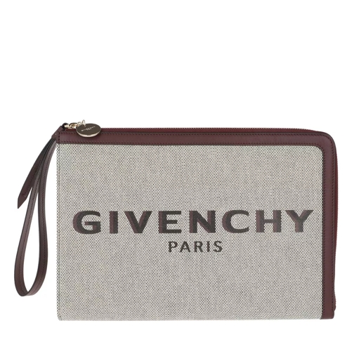 Givenchy Logo Clutch Cotton Aubergine Aftonväska med spänne