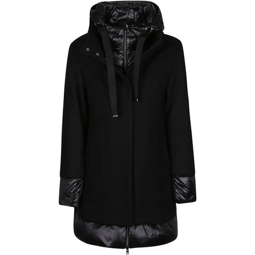 Herno Overgangsjas A-shape Hooded Jacket Black schwarz