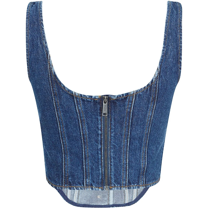 Self Portrait Top SELF-PORTRAIT DENIM CORSET TOP hellblau(Image 2)