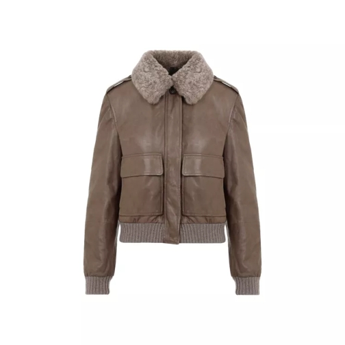 Brunello Cucinelli Brown Leather Jacket Brown 