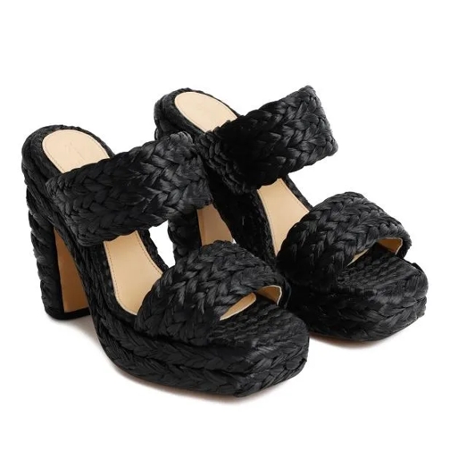 Bottega Veneta Sandaal Black Raffia Sandals Black