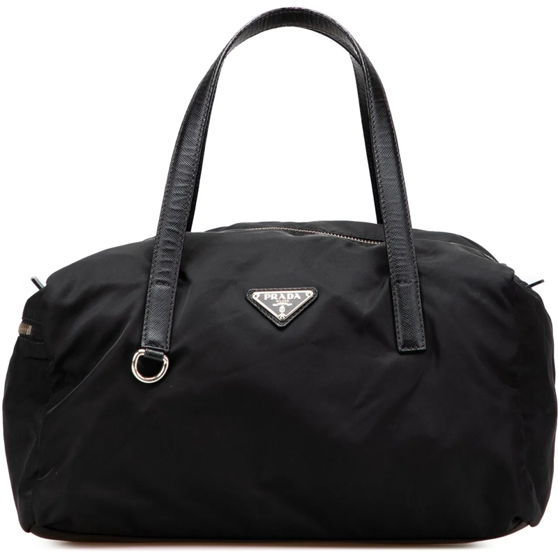 Prada Tote Saffiano Trimmed Tessuto Handbag schwarz