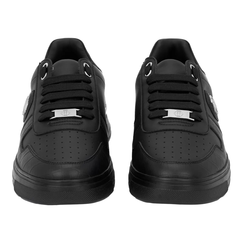 Philipp Plein Low-Top-Sneaker Lo-Top Turnschuhe Cocco Crocco Geprägt schwarz(Image 2)