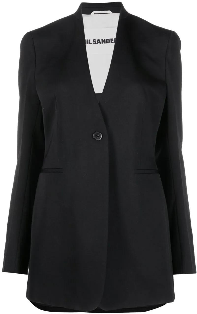 Thumbnail - Jil Sander - W Jacket 02 Tm - Compact Wool Grain De Poudre Blac - Größe 38 - black