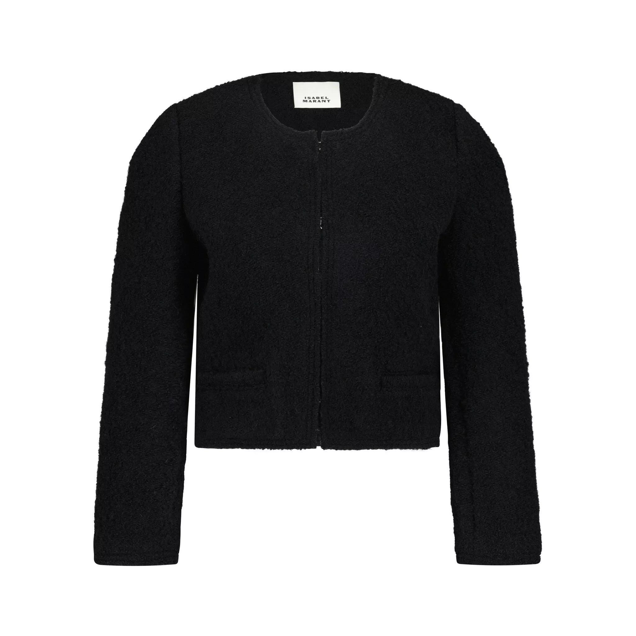 Thumbnail - Isabel Marant - Bouclé Jacke Pully aus Woll-Mix 47702219981146 - Größe 38 - black