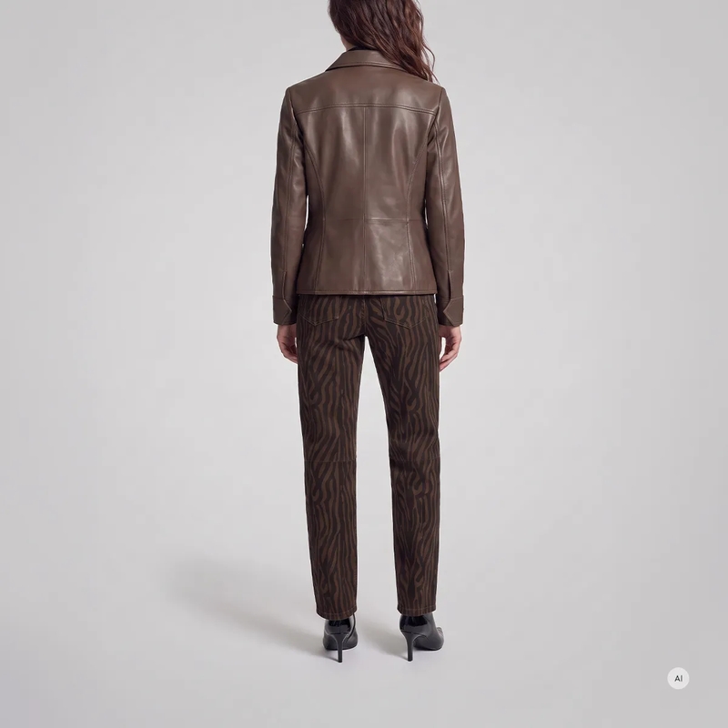 Marc Aurel Blazer Blazer- mit Armriegel- weiches Faux Leather- m braun(Image 4)