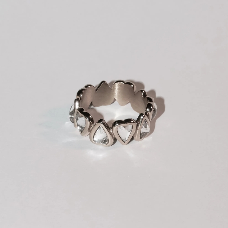 Liebeskind Berlin Ring Edelstahl Glass Heart silber(Image 4)