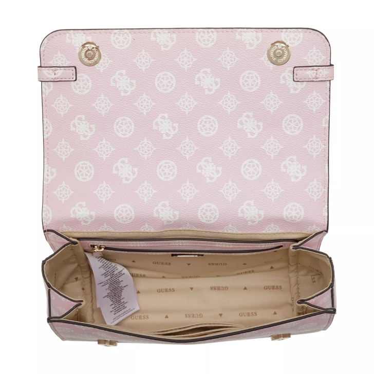 Guess Loralee Convertible Xbody Flap Pale Pink Logo Crossbody Bag