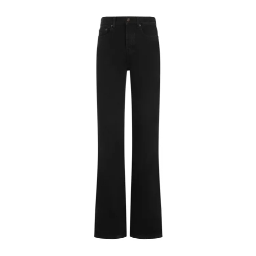 Saint Laurent Plain Carbon Black Cotton Long Straight Oklahoma P Black 