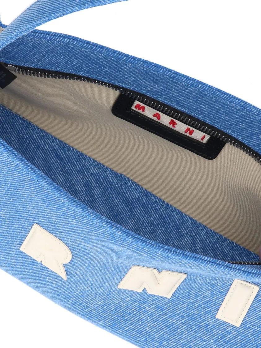 Marni Crossbody bags "Museo" Denim Bag Light Blue in blauw