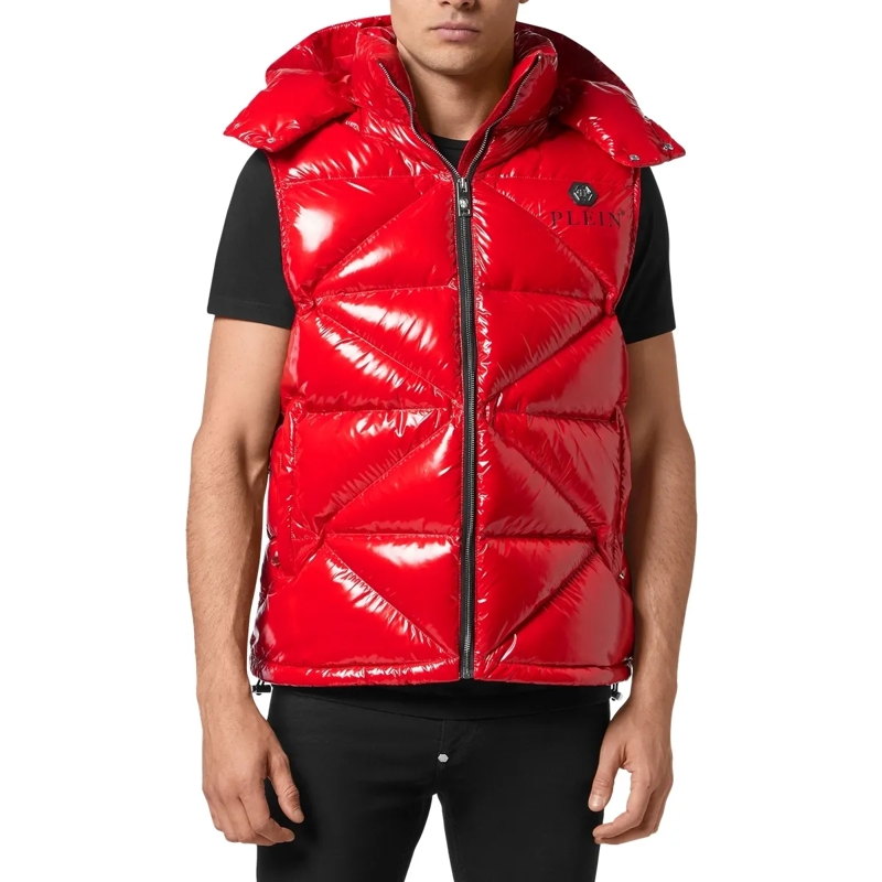 Philipp Plein Lederjacke Jacke Hexagon rot(Image 2)