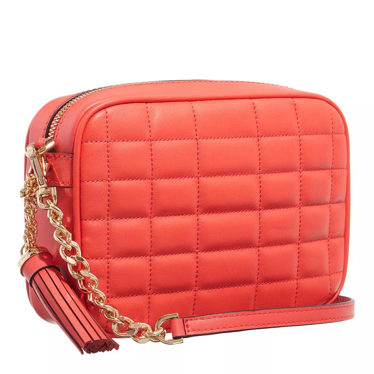 Michael Kors Oranje Gewatteerde Leren Schoudertas Orange Dames