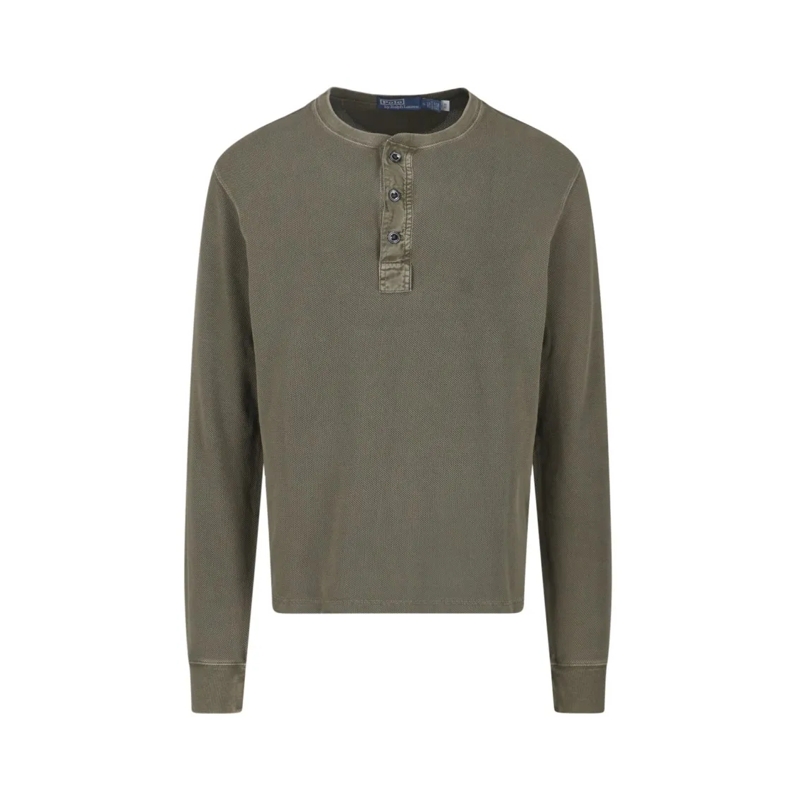 Polo Ralph Lauren Trui Henley Sweater In Green Cotton Green