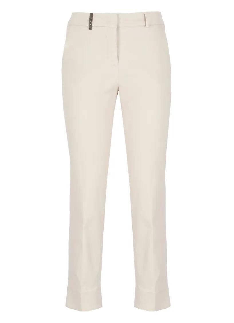 Peserico - Beige Cotton Pants - Größe 42 -