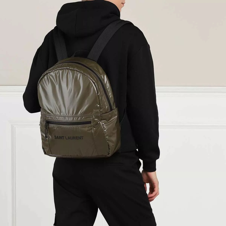 Saint Laurent Nuxx Backpack Nylon Khaki Soldier | Rugzak