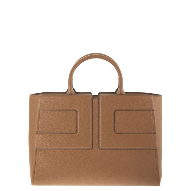 Elisabetta Franchi Draagtas Large Tote Bag With Logo Brown