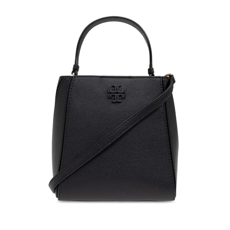 Tory Burch Fourre-tout Structured Black Calf Leather Tote Black