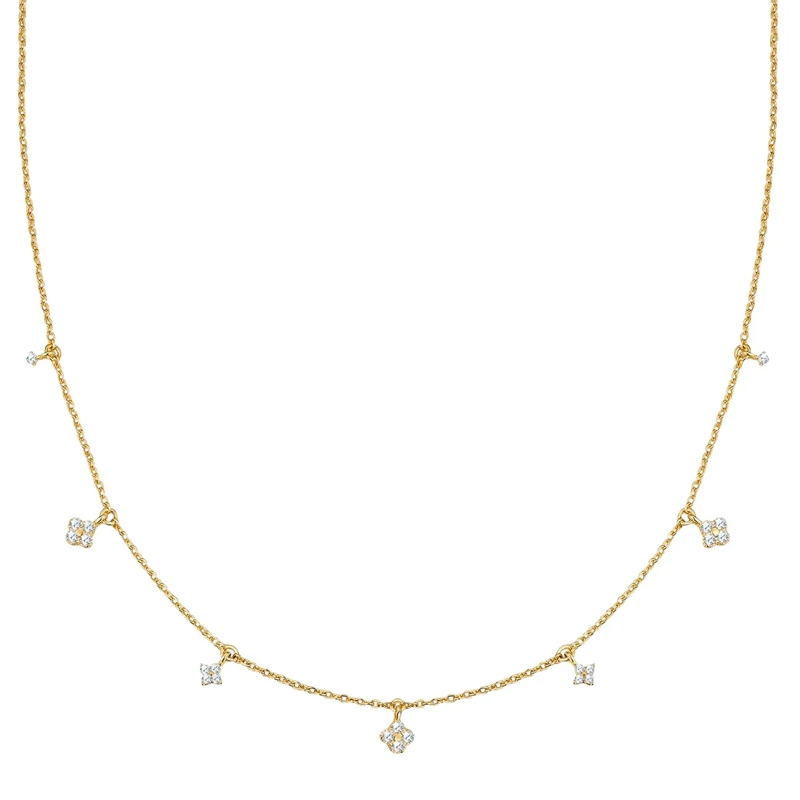 Glanzstücke München Mittellange Halskette Sterling Silber Halskette Zirkonia gold