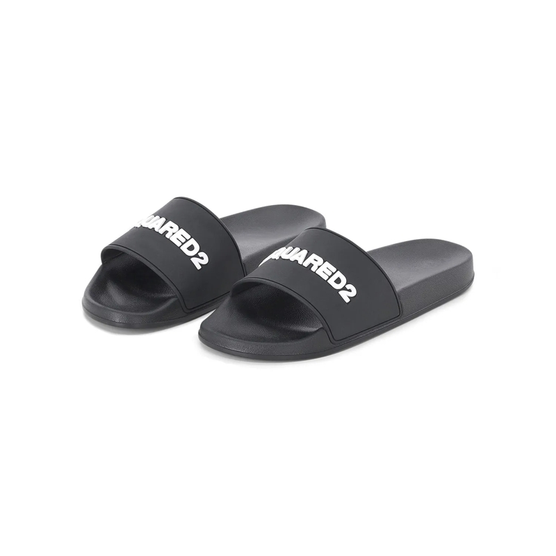 Dsquared2 Slides Pantoletten mit Logo schwarz