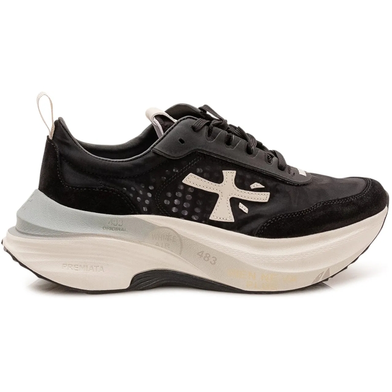Premiata Sneaker basse Sneakers Hill con Lacci e Logo Laterale schwarz