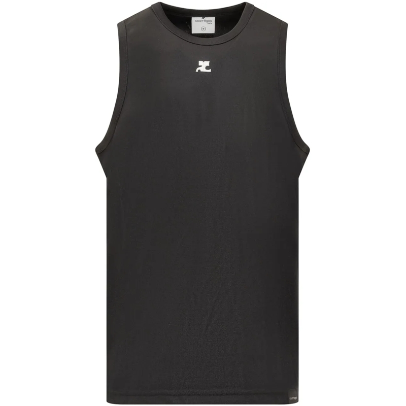 Courrèges Top Top con Logo schwarz