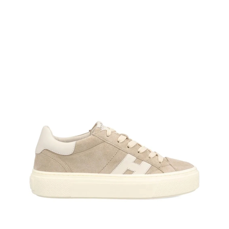 Hogan Lage-top sneaker Natural Beige Sneakers With Calf Leather Construct Neutrals