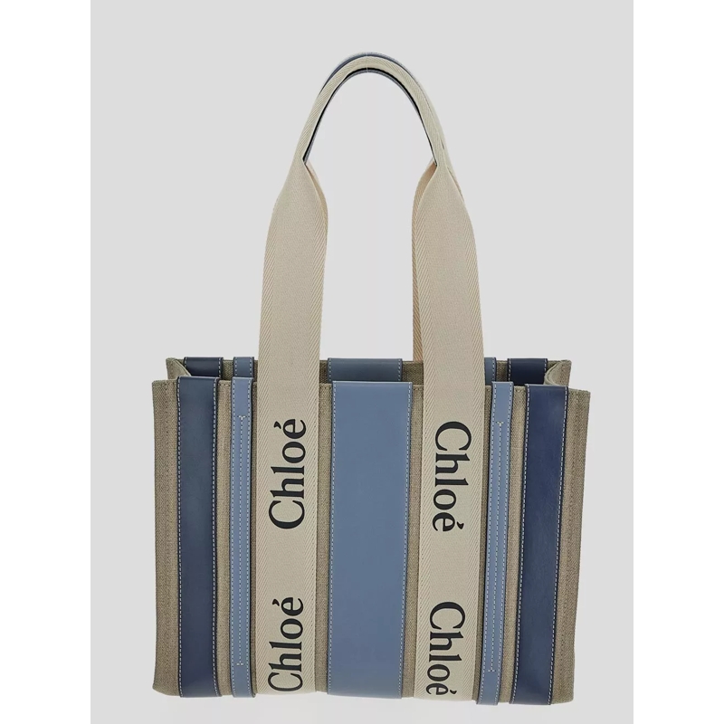 Chloé Tote Woody Medium Tote Bag Blue(Image 5)