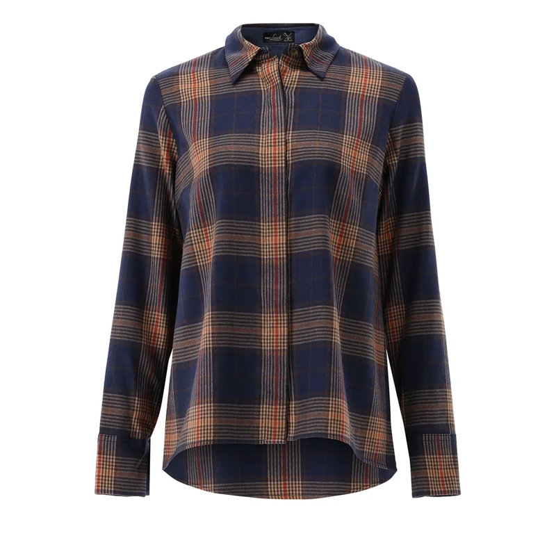 VAN LAACK Bluse Bluse Modern Fit Karo blau