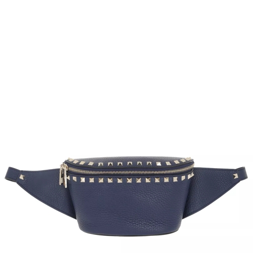 Valentino Garavani Rockstud Belt Bag Calf Leather Pure Blue Midjeväskor