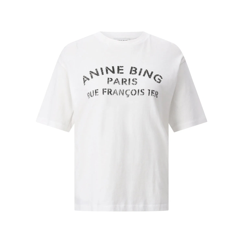 Anine Bing Hemd T-Shirt Cohen mit Logo Weiß