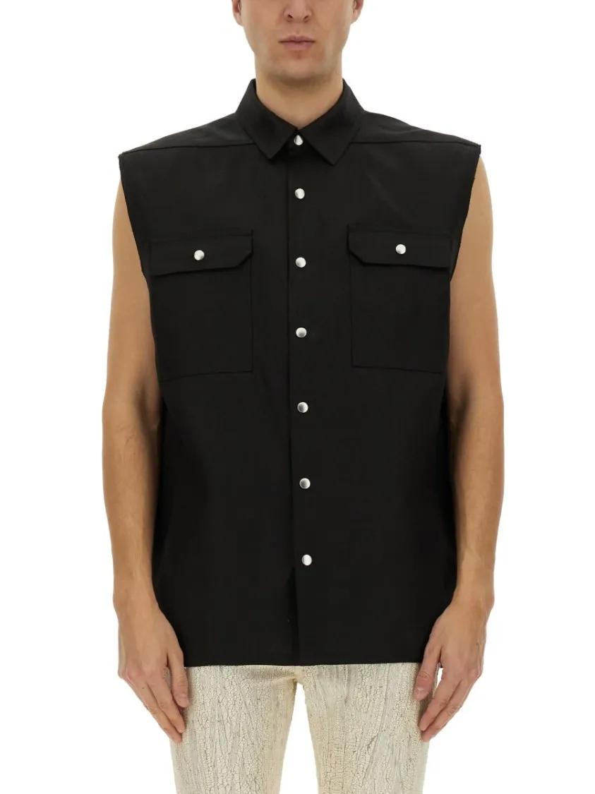 Thumbnail - Rick Owens - "Jumbo" Sleeveless Outershirt - Größe 48 - schwarz