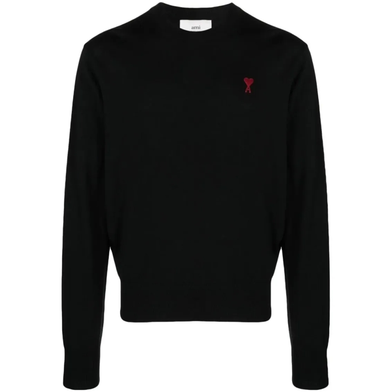AMI Paris Pull Adc Crewneck Sweater Black