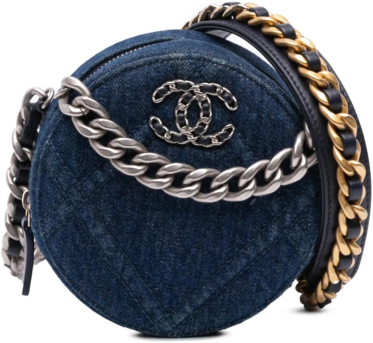 Chanel Hobo Bags - Denim 19 Round Clutch with Chain - Gr. unisize - in Blau - für Damen