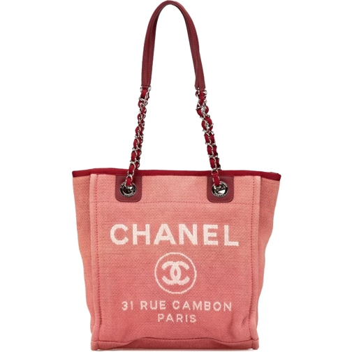 Chanel Sac à bandoulière 2011 Mini Canvas Deauville Tote rot