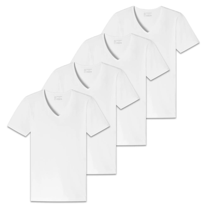 SCHIESSER Hemd 2PACK T-shirt 4er Pack weiss