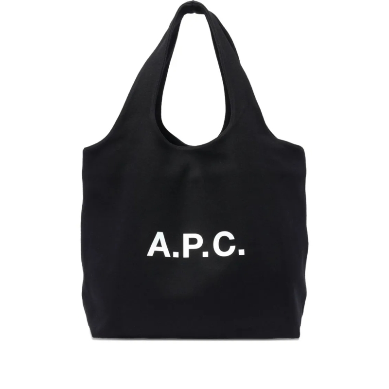 A.P.C. Draagtas Structured Black Wool Blend Tote Bag Black